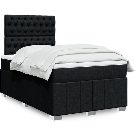 Boxspringbett mit Matratze Schwarz 120x200 cm Stoff (1/5)