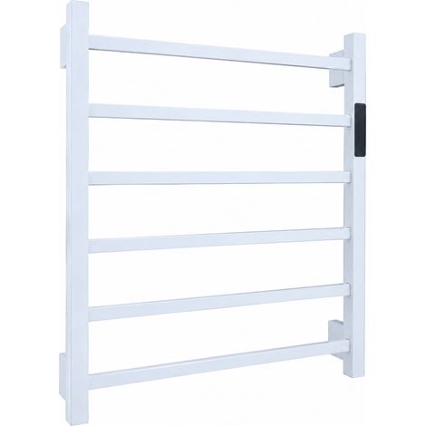Sèche-Serviettes Électrique Inox 304 01 tubes carrés blancs, poids brut 3,3 kg, dimensions produit 58 × 50 × 7 cm, emballage 63 × 53 × 10 cm 63 × 53 × 10 cm 3,3 kg – Livraison gratuite