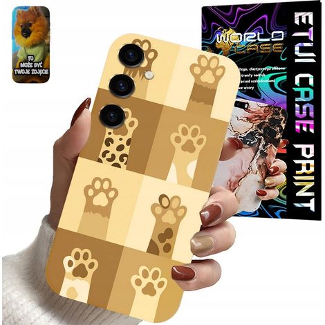Funda para Samsung Galaxy S24 FE con estampados de huellas de patas, gato y tigre + cristal (1/5)