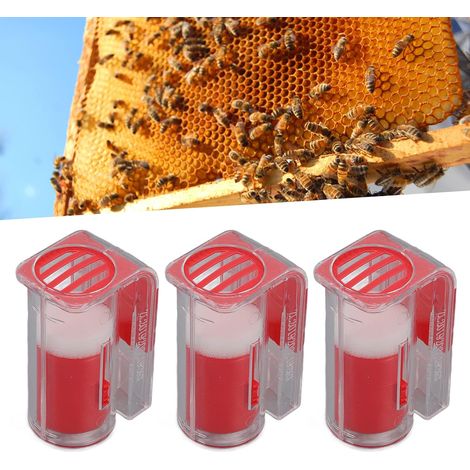CSPARKV Queen Marking Kit Plastic Queen Bee Marking Cage Catcher Queen Marking Marker Bottle Single Queen Bee Marker Bottle(Red) (1/5)