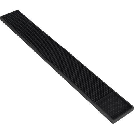 Alfombrilla de drenaje para platos, 60x8x1 cm, negra, antideslizante con capa impermeable. (1/3)