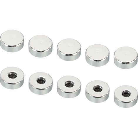 M6 Capuchon Écrou, 10 Paquet Gland Écrou Vis Capuchon Insert Boulon Couverture Plat Femelle Fil Matériel Raccords Luminaires Argenté (1/5)