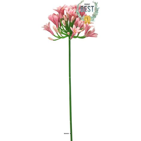 Agapanthe artificielle en tige H75 cm, grande tête D 14 cm Rose - BEST - couleur: Rose