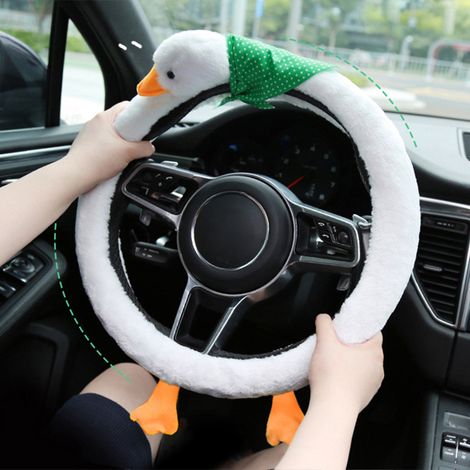 Volant Moelleux Dessin Animé Mignon Antidérapant Housse de Volant Auto Intérieur Protection Accessoire Type1 (1/5)