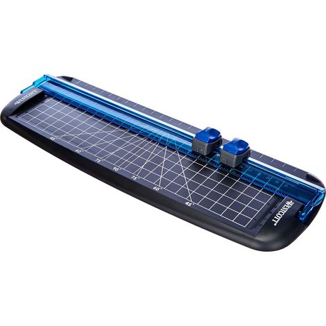 Westcott E-15804 00 Taglierina, lunghezza di taglio 30 cm, con lama standard e scanalata, nero/blu (1/3)
