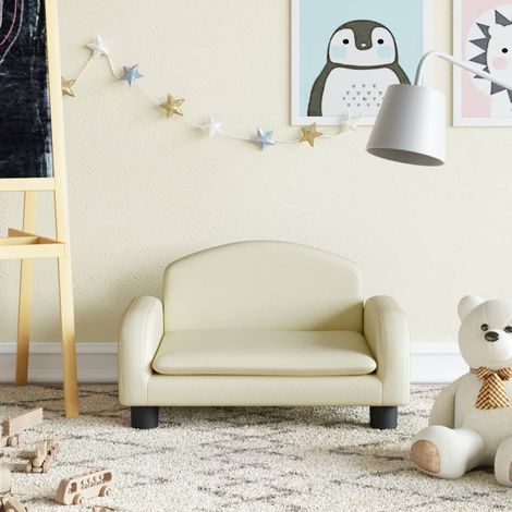 Canapé pour enfants Canapé Sofa scandinave crème 50x40x30 cm similicuir 33878 (1/5)