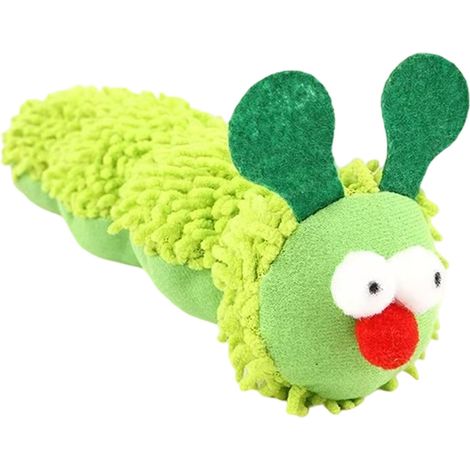 Coussin à l'herbe à chat en forme de chenille, un adorable coussin à mâcher adapté aux chats d'intérieur de tous âges. (1/4)