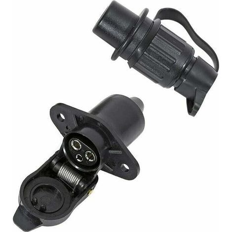 Prise remorque 3 broches étanche 12V – Connecteur pour attelage véhicule – Système de câblage standard européen – Longue durée de vie (1/4)