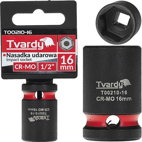 Vaso de impacto de 1/2" y 6 puntas, 16 mm, CR-MO (10/200) (1/4)
