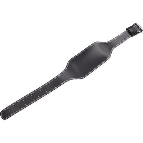 Ceinture d'haltérophilie en cuir PU noir, large, pour soulevés de terre, 120 cm. (1/5)