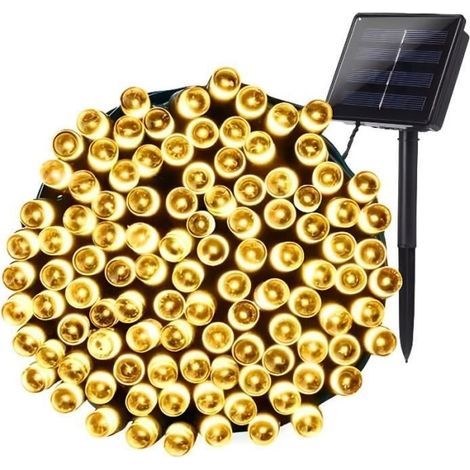 20 m lange Solar-Lichterkette für den Außenbereich mit 200 LEDs, wasserdicht und mit 8 Beleuchtungsmodi, dekorativ für Weihnachten.