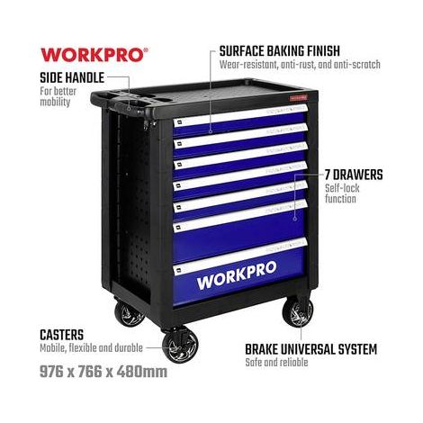 WorkPro WP209074 Jeu d'outils complet noir 193 pièces