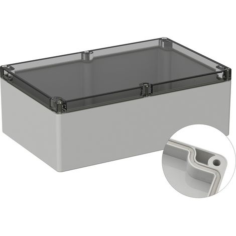 TRU COMPONENTS  TC-9065548 Outdoor-Gehäuse 240.3 x 160.3 x 90  Polycarbonat  Lichtgrau (RAL 7035) 1 (1/2)