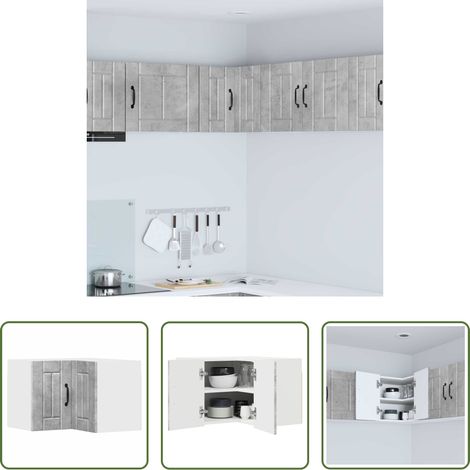 Küchenregal Beton Grau - Küchenschrank Beton Grau 57 x 57 x 40 cm Holzwerkstoff (1/5)