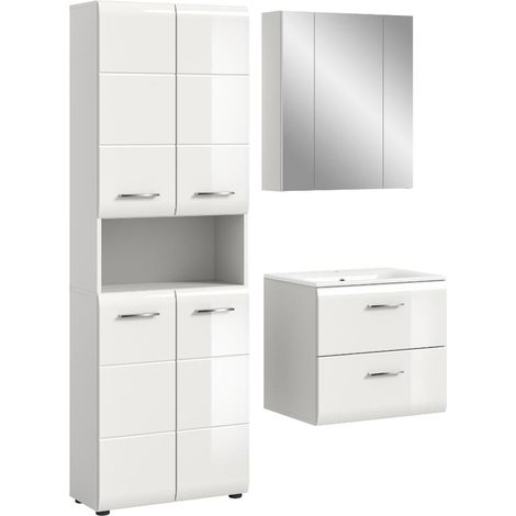 Ice ensemble de meubles de salle de bains I55 blanc brillant, blanc. (1/5)