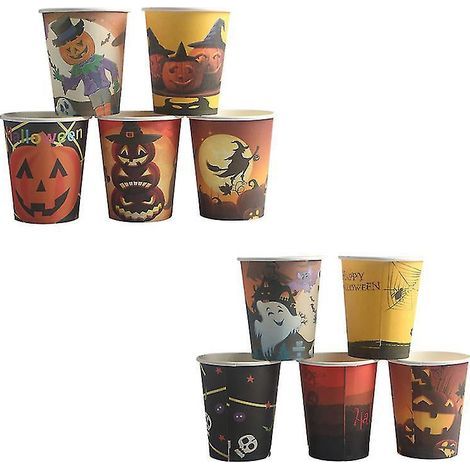 10 gobelets en papier pour décorations d'Halloween