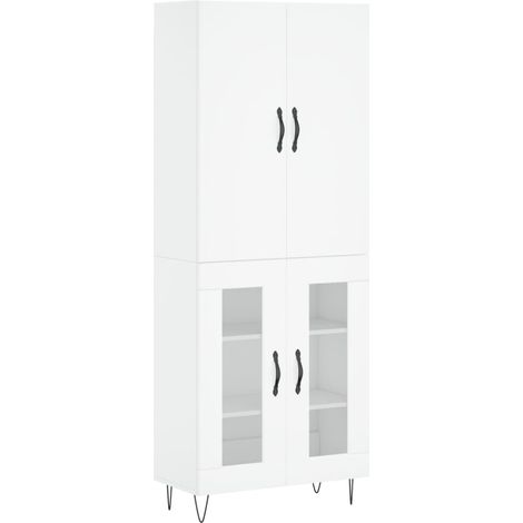 Credenza buffet cassettiera mobile contenitore organizer cucina soggiorno soggiorno alto 69,5 x 34 x 180 cm derivati del legno bianco 020032754