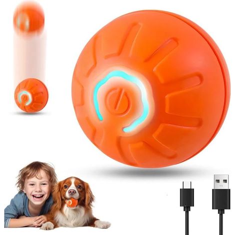 Jouets interactifs pour animaux : balle roulante automatique, balle vibrante rebondissante pour chien, jouets pour chiots, balle roulante électrique pour chiots