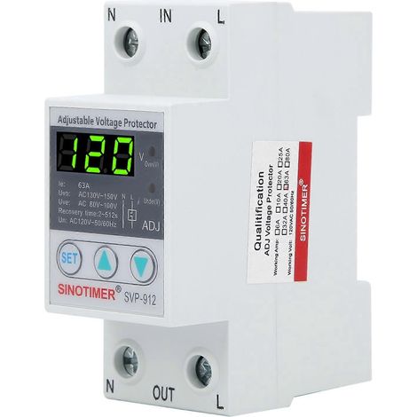 Disjoncteur de sous-tension à réarmement automatique réglable SVP912 120 V CA avec réarmement automatique (63 A)