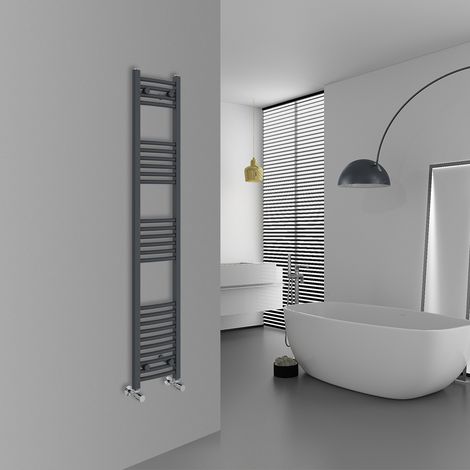 WarmeHaus Curved Anthracite Bathroom Ladder Radiator 1600x300mm (1/5)