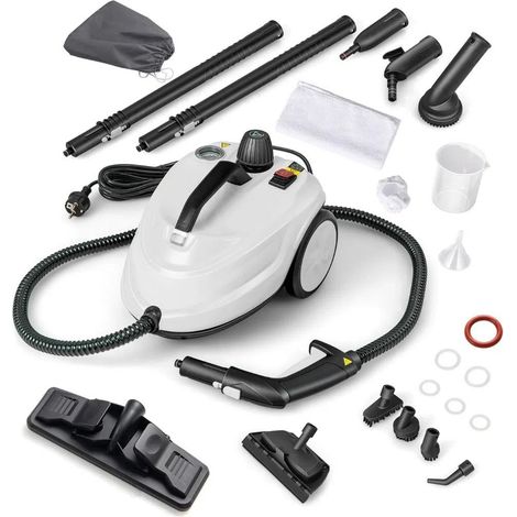 Scopa a vapore portatile 37 x 26 x 25 cm 2000 W pulizia rapida 15 accessori design in PP bianco 200012904