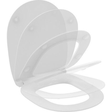 Abattant WC CONNECT avec couvercle, charnières en acier inoxydable Flat Softclosing blanc IDEAL STANDARD