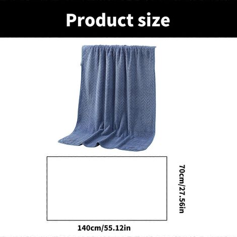 Badetuch aus Baumwolle, schnelltrocknend und weich, ideal für Schwimmer und Reisende (blau). (1/5)