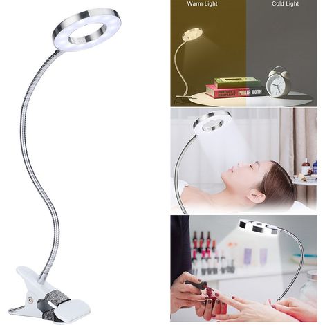Lampe de table clipable USB LED flexible pliable, protection oculaire, pour lecture, tatouage, manucure et beauté (1/5)