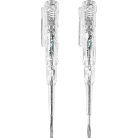 Testeur de circuit électrique avec stylo testeur de tension (2 pièces) et tournevis à fente-14X1.3CM-Transparent (1/2)