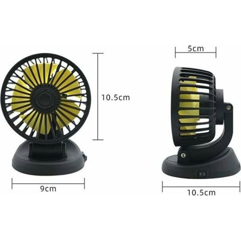 Ventilateur à pile - - 5V USB - Mini - Pince - Ventouse - Refroidissement voiture - Tableau de bord - Bureau (1/4)