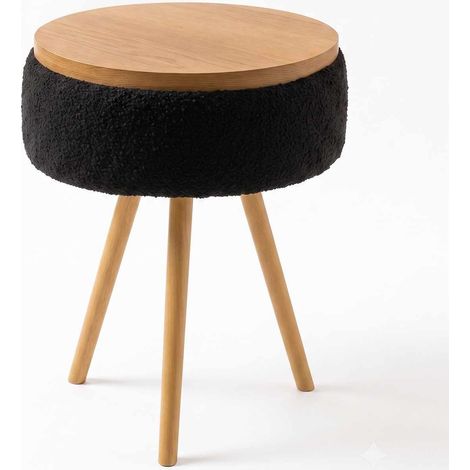 Table d'appoint en bois "Zgn" - 33 x 45 cm - Noir (1/3)