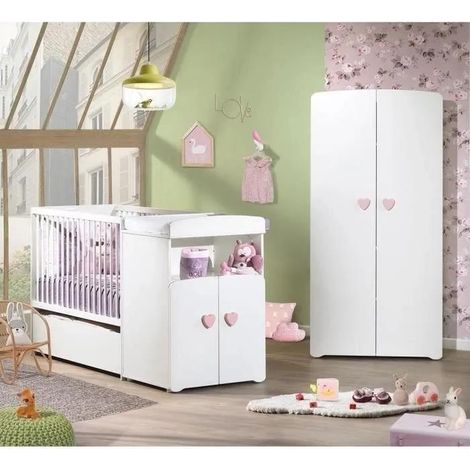 Baby-price Evolutive Kinderbett in Weiß für Baby und Junior