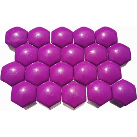 Couvercle de protection pour écrou de moyeu de roue de voiture, 20 pièces, décoration anti-poussière, en plastique ABS violet, 17mm/0,67 pouces (1/5)