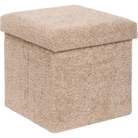 Pouf Coffre Pliable "Soana" 38cm Taupe (1/4)