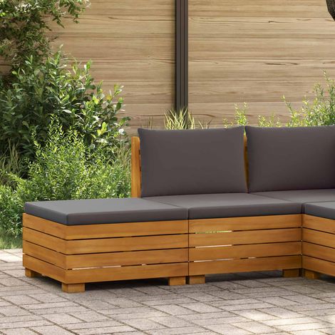 vidaXL  Garden Lounge Set  with Cushion 2 Piece Brown Solid Acacia Wood