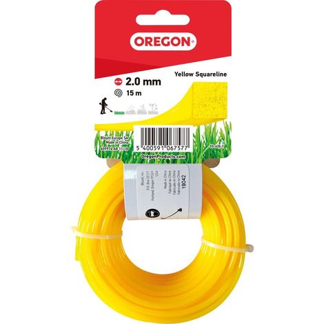 Fil Carré Jaune 2.0mm Oregon Fil De Débroussailleuse Haute Résistance - Oregon