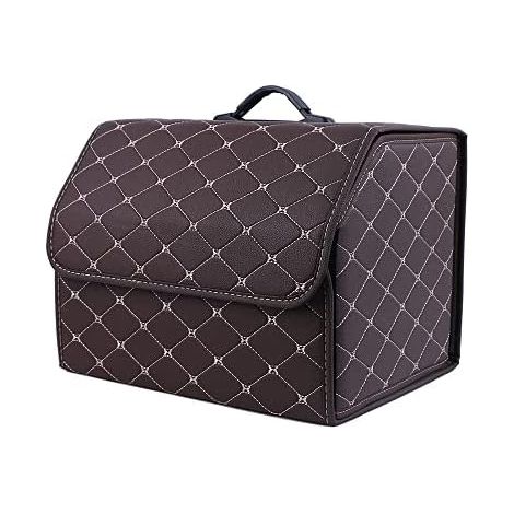 Sacs pour Coffre De Voiture Cuir Rangements pour Coffre pour Mercedes Benz V-Class V220d V250d V300d L Boîte Rangement Voiture Pliante Accessoires Auto, Coffee L (1/5)