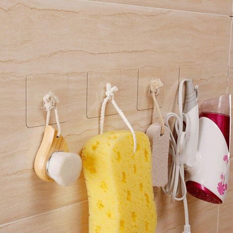 ZOLGINAH Transparent sans Forage Autocollant Adhésif Puissant Crochets, Pas de Rayures Imperméable et Oilproof pour Home de Salle de Bain et Cuisine (8pcs) (1/5)