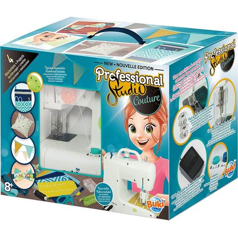 Machine à coudre professionnelle – 2 vitesses – Réglage de tension numéroté – Accessoires inclus pour débutants – À partir de 8 ans – Buki (1/5)