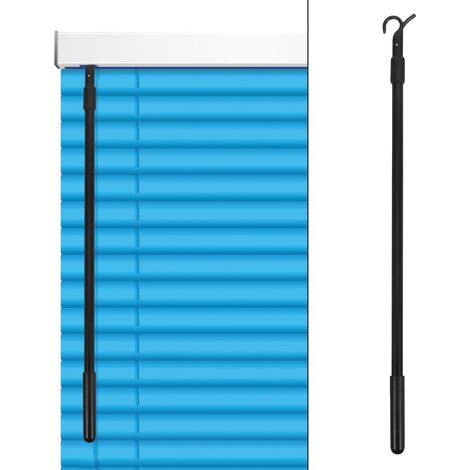 Tringle à Rideaux Rétractable Tige Télescopique Noire Baguette pour Store pour Ouvrir et Fermer Les Fenêtres (1/5)