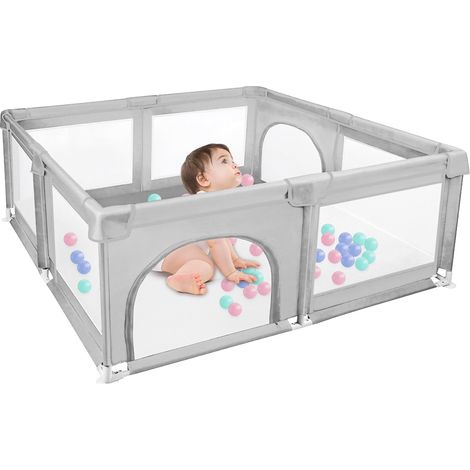 Yongqing – Parc bébé 120x120cm avec 50 balles – Centre d'activités avec base antidérapante – Utilisation intérieure et extérieure – Hauteur 66cm (1/8)