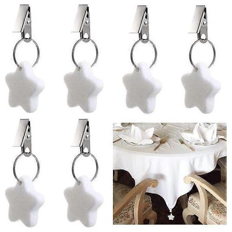 6 metal tablecloth clips for table decoration