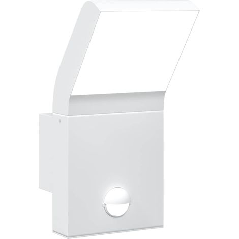 Outdoor LED Wall Light with Sensor White Die-cast Aluminium vidaXL