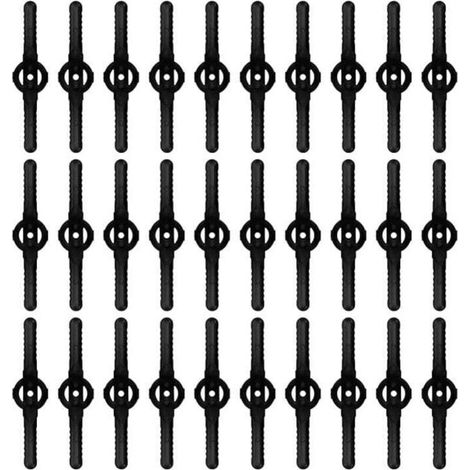 30 Lames de Remplacement en Plastique pour Coupe-Bordures et Tondeuses Sans Fil – Accessoires Universels Noir