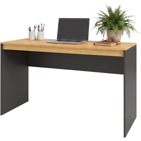 Bureau Chêne et Noir L 135 H 79 P 53.5 cm (1/5)