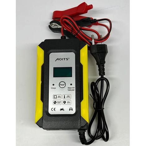 Caricabatterie per batterie al piombo 10A 12Volt AOITS DISPLAY CON PINZE IT-1022 (1/3)