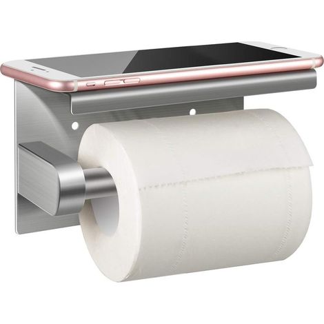 Porte Papier Toilette, Porte Rouleau Papier toilettes sans Perçage Derouleur Papier WC mural, Acier Inoxydable 304-Fei Yu (1/4)