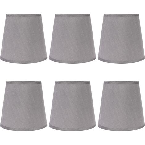 Set di 6 paralumi semplici e moderni in tessuto per lampadari o applique con attacco a vite E14.