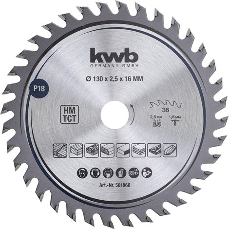 kwb lama per sega circolare 130 x 16 mm, taglio molto fine, adatta per piani di lavoro, legno e pannelli rivestiti (1/4)