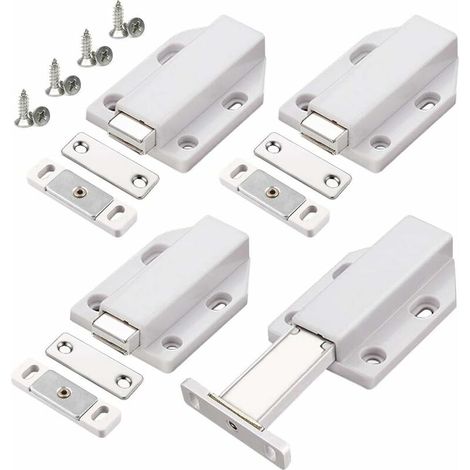4-teiliger Push-Open-Türverschluss mit Magnetverschluss für Schrank- und Schubladentüren